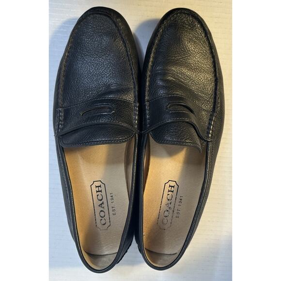 Coach Signature Leather Men's Neal Pebbled Driver Shoes Size 11.5 0906 Black D13 - Picture 10 of 11